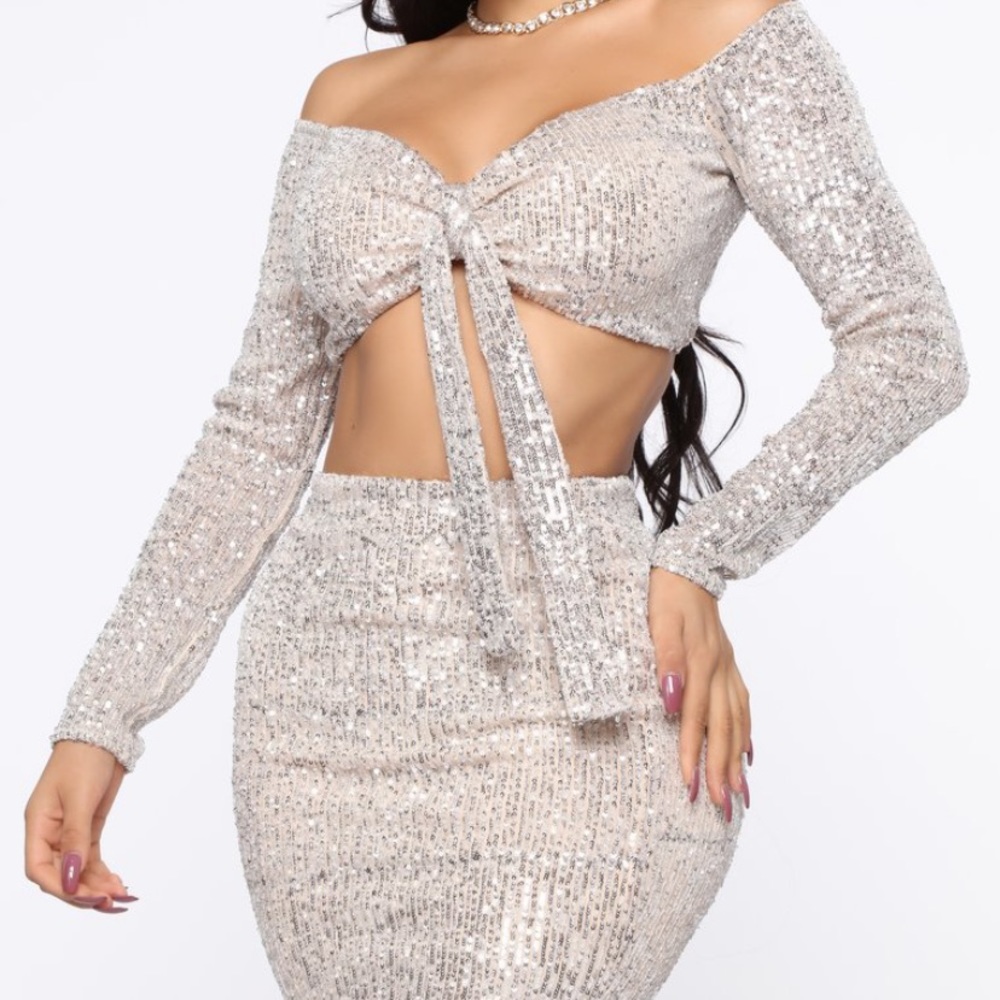Two piece sequin dress